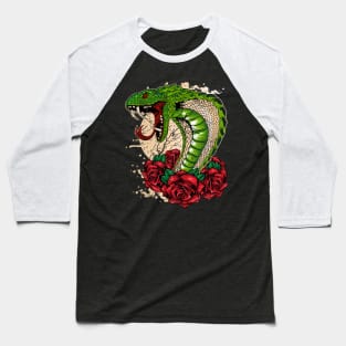 Cobra snake with roses Baseball T-Shirt